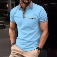 Hommes Couleur Unie Impression Chemise Polo Vêtements Pour Hommes main image 5