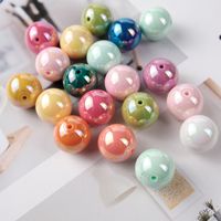 Color Straight Hole Round Beads Colorful Plated AB Scattered Beads Acrylic Bracelet Material Diy Ornament Semi-Finished Handmade Accessories main image 1
