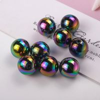 Color Straight Hole Round Beads Colorful Plated AB Scattered Beads Acrylic Bracelet Material Diy Ornament Semi-Finished Handmade Accessories sku image 8