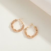 1 Pair Vintage Style Round Inlay Copper Zircon 14K Gold Plated Ear Studs main image 6