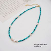 Casual Vintage Style Vacation Round Gold Plated Turquoise Freshwater Pearl Wholesale Bracelets Necklace main image 2