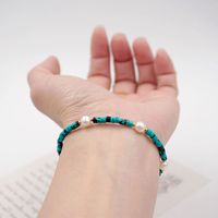 Casual Vintage Style Vacation Round Gold Plated Turquoise Freshwater Pearl Wholesale Bracelets Necklace main image 5