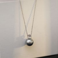 Einfacher Stil Klassischer Stil Pendeln Ball Süßwasserperle Kupfer Überzug Frau Halskette Mit Anhänger main image 7