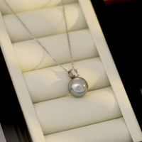 Einfacher Stil Klassischer Stil Pendeln Ball Süßwasserperle Kupfer Überzug Frau Halskette Mit Anhänger main image 8