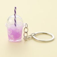Cute Lady Cup Alloy Plastic Bag Pendant Keychain main image 3