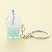 Cute Lady Cup Alloy Plastic Bag Pendant Keychain main image 4