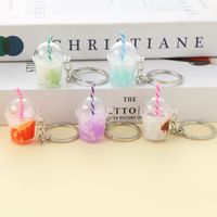 Cute Lady Cup Alloy Plastic Bag Pendant Keychain main image 1