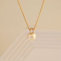 Simple Style Classic Style Commute Ball Freshwater Pearl Copper Plating Women's Pendant Necklace sku image 2