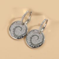 1 Pair Vintage Style Round Inlay Copper Zircon 14K Gold Plated Drop Earrings sku image 4
