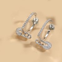 1 Paire Style Vintage Rond Incruster Le Cuivre Zircon Plaqué Or 14K Boucles D'oreilles sku image 2