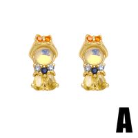 1 Pair Modern Style Simple Style Classic Style Mermaid Inlay Copper Zircon Drop Earrings main image 5