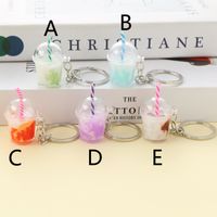 Cute Lady Cup Alloy Plastic Bag Pendant Keychain main image 8