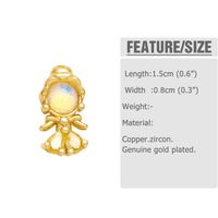 1 Pair Modern Style Simple Style Classic Style Mermaid Inlay Copper Zircon Drop Earrings main image 2