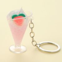 Cute Lady Sweet Cup Fruit Alloy Plastic Bag Pendant Keychain main image 3