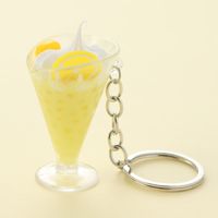 Cute Lady Sweet Cup Fruit Alloy Plastic Bag Pendant Keychain main image 4