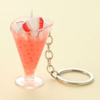 Cute Lady Sweet Cup Fruit Alloy Plastic Bag Pendant Keychain main image 5