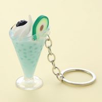Cute Lady Sweet Cup Fruit Alloy Plastic Bag Pendant Keychain main image 7