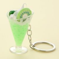 Cute Lady Sweet Cup Fruit Alloy Plastic Bag Pendant Keychain main image 8