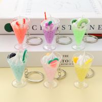 Cute Lady Sweet Cup Fruit Alloy Plastic Bag Pendant Keychain main image 1