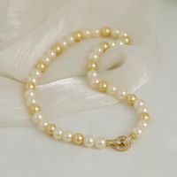 Einfacher Stil Klassischer Stil Runden Ball Künstliche Perle Kupfer Frau Halskette main image 4