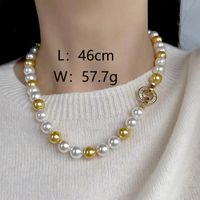 Einfacher Stil Klassischer Stil Runden Ball Künstliche Perle Kupfer Frau Halskette sku image 1