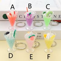 Cute Lady Sweet Cup Fruit Alloy Plastic Bag Pendant Keychain main image 9