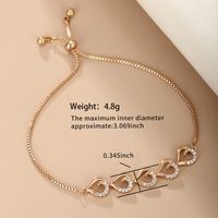 Wholesale IG Style Fairy Style Simple Style U Shape Geometric Heart Shape Copper Plating Inlay 18K Gold Plated Artificial Gemstones Bracelets sku image 3