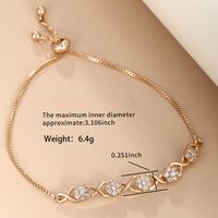 Wholesale IG Style Fairy Style Simple Style U Shape Geometric Heart Shape Copper Plating Inlay 18K Gold Plated Artificial Gemstones Bracelets main image 6
