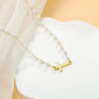 Copper Gold Plated Casual Classic Style Plating Inlay Cross Zircon Pendant Necklace sku image 1