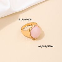 Nordic Style Simple Style Oval Alloy Inlay Natural Stone Women's Rings main image 2