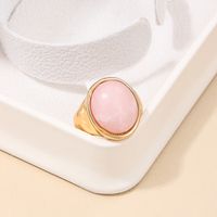 Nordic Style Simple Style Oval Alloy Inlay Natural Stone Women's Rings sku image 1