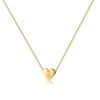 Copper 14K Gold Plated Cute Plating Letter Heart Shape Pendant Necklace main image 4