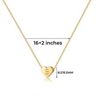 Copper 14K Gold Plated Cute Plating Letter Heart Shape Pendant Necklace main image 2