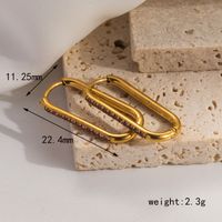 1 Pair Simple Style Classic Style Geometric Inlay 304 Stainless Steel Zircon 18K Gold Plated Earrings main image 2