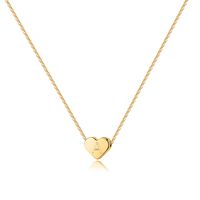 Copper 14K Gold Plated Cute Plating Letter Heart Shape Pendant Necklace sku image 1