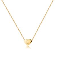 Copper 14K Gold Plated Cute Plating Letter Heart Shape Pendant Necklace sku image 2