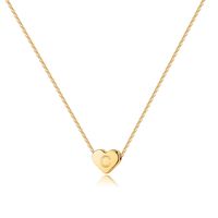 Copper 14K Gold Plated Cute Plating Letter Heart Shape Pendant Necklace sku image 22