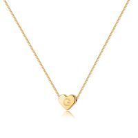Copper 14K Gold Plated Cute Plating Letter Heart Shape Pendant Necklace sku image 6