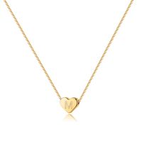 Copper 14K Gold Plated Cute Plating Letter Heart Shape Pendant Necklace sku image 9