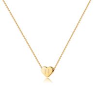 Copper 14K Gold Plated Cute Plating Letter Heart Shape Pendant Necklace sku image 10