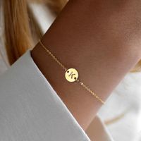 Wholesale Classic Style Casual Letter Round Copper Plating 14K Gold Plated Bracelets main image 6