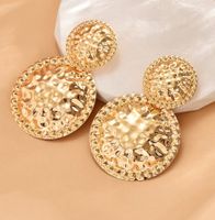 1 Pair Elegant Basic Classic Style Irregular Round Copper Gold Plated Drop Earrings sku image 1