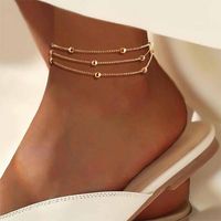 Elegant Simple Style Streetwear Round Stainless Steel Plating Inlay Zircon 18k Gold Plated Women's Anklet sku image 5