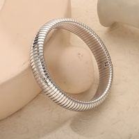 Titanium Steel 18K Gold Plated Casual Simple Style Commute Plating Circle Bangle main image 7