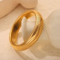 Titanium Steel 18K Gold Plated Casual Simple Style Commute Plating Circle Bangle main image 8