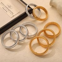 Titanium Steel 18K Gold Plated Casual Simple Style Commute Plating Circle Bangle main image 1