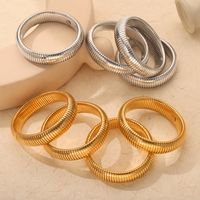 Titanium Steel 18K Gold Plated Casual Simple Style Commute Plating Circle Bangle main image 3