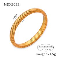 Titanium Steel 18K Gold Plated Casual Simple Style Commute Plating Circle Bangle sku image 6