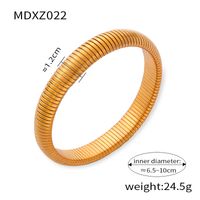 Titanium Steel 18K Gold Plated Casual Simple Style Commute Plating Circle Bangle sku image 12