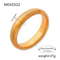 Titanium Steel 18K Gold Plated Casual Simple Style Commute Plating Circle Bangle sku image 14